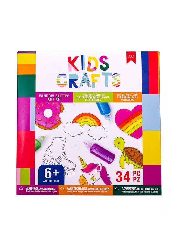 Window Glitter Art Kit - Kids Craft - 34 pcs