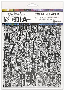 Dina Wakley Media Collage Tissue Paper 20 sheets 7.5in x 10in MDA81838 JUMBLED LETTERS