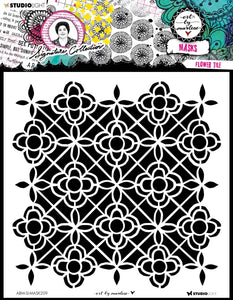 Art by Marlene Flower Tile stencil mask