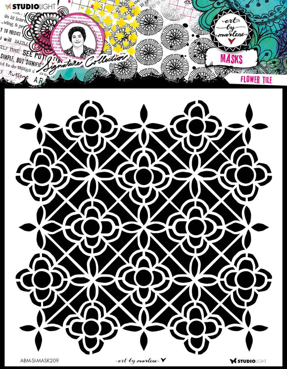 Art by Marlene Flower Tile stencil mask