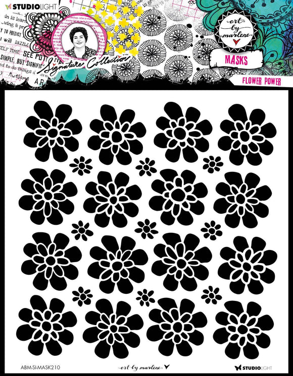 Art by Marlene Flower Power stencil mask