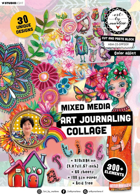 Art by Marlene Mixed Media Art Journaling Collage COLOR ADDICT