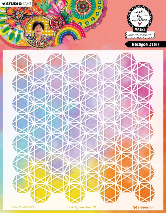 Art by Marlene Stencil Mask HEXAGON STARS