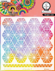 Art by Marlene Stencil Mask HEXAGON STYLE