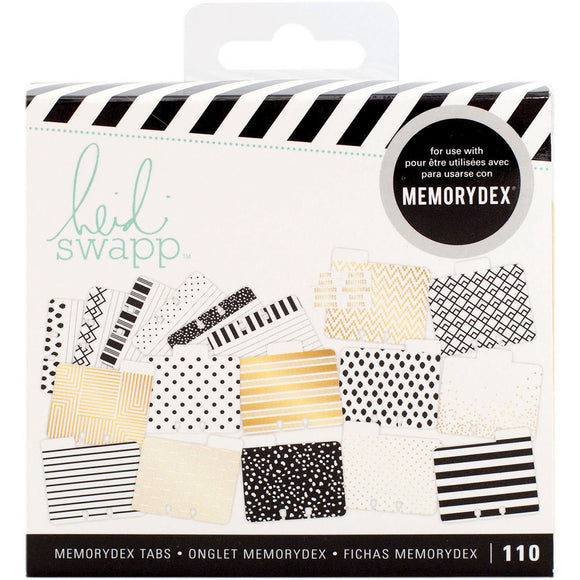 Memorydex cards RECIPE - BLACK & WHITE + GOLD Heidi Swapp