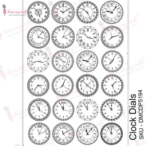 Clock Dials Transfers 22cm x 30cm