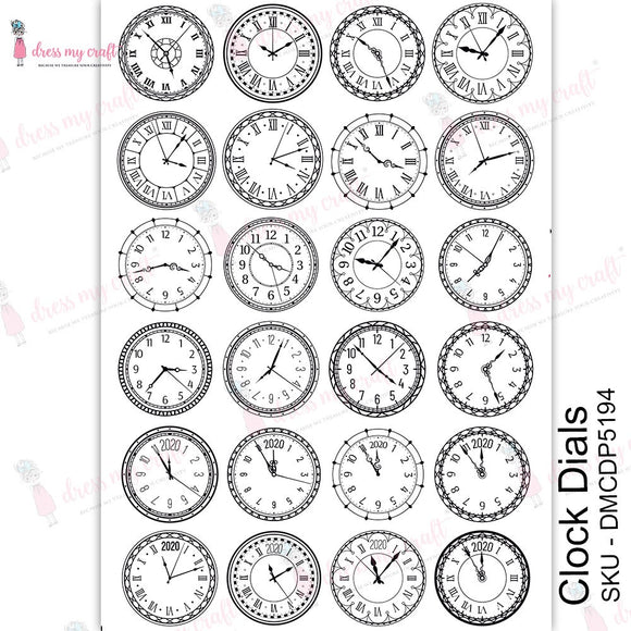 Clock Dials Transfers 22cm x 30cm