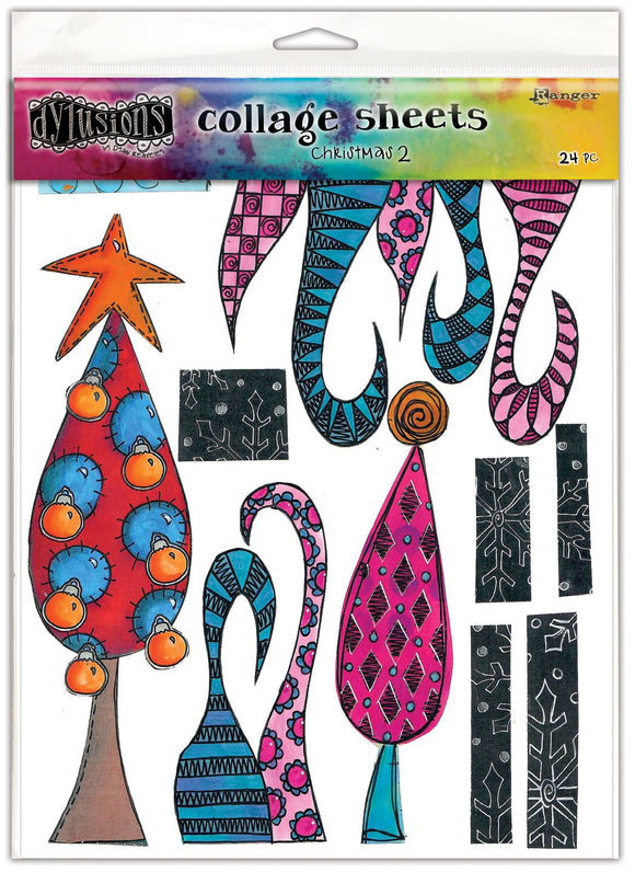 Dylusions Collage Sheet CHRISTMAS 2 DYA82071