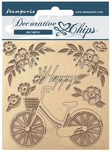 Stamperia Decorative Chips 5.5"x5.5" BICYCLE