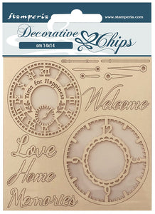 Stamperia Decorative Chips 5.5"x5.5" CLOCKS