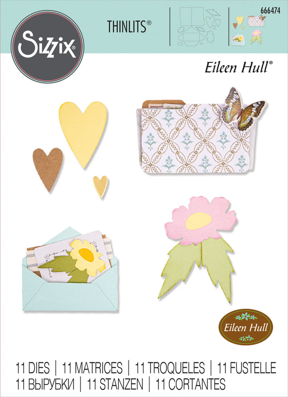 Sizzix Thinlits Eileen Hull Die Envelope, Folder & Flowers 666474