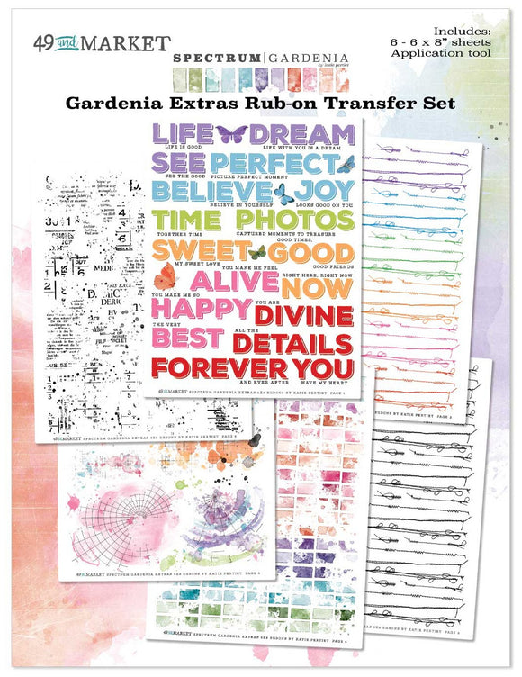 Spectrum Gardenia Extras Rub-Ons 6 Sheets 49 and Market