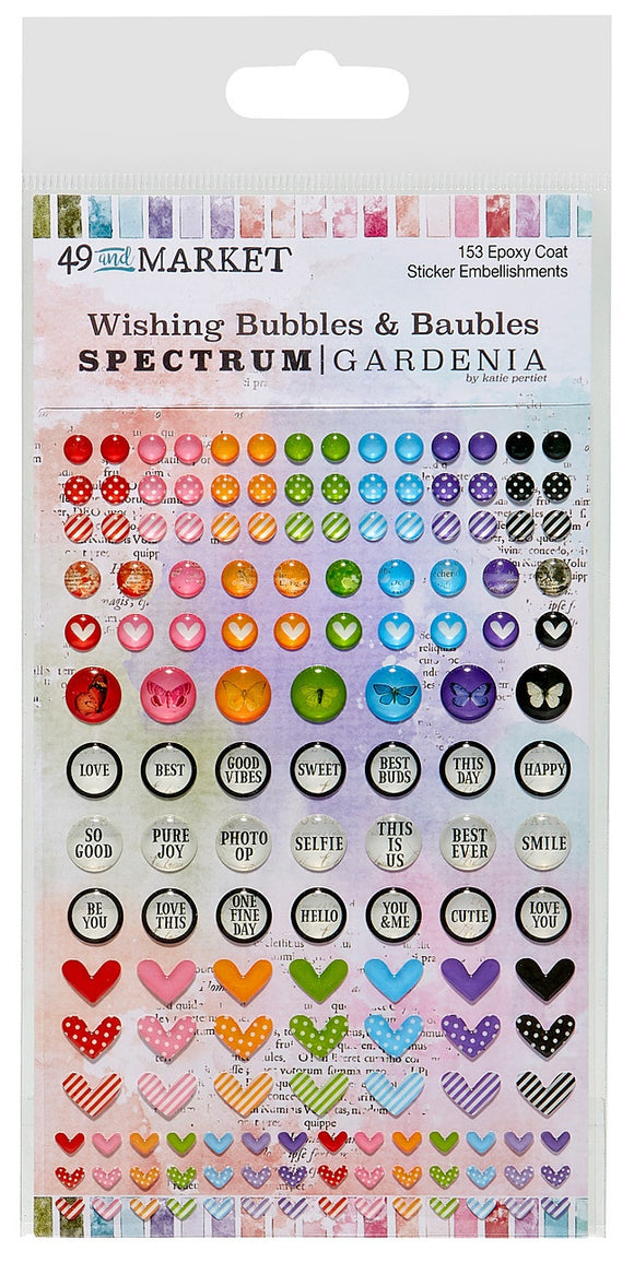 Spectrum Gardenia Wishing Bubbles & Baubles Epoxy Stickers