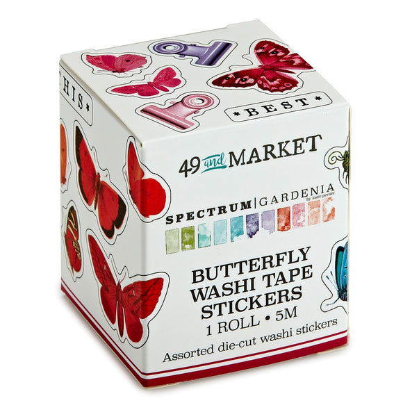 Spectrum Gardenia Butterfly Washi Sticker Roll 5m