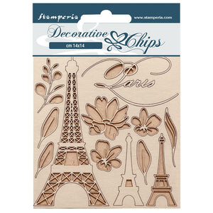 Oh La La Stamperia Decorative Chips 5.5"x5.5" TOUR EIFFEL