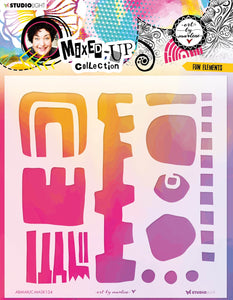 Art by Marlene FUN ELEMENTS  stencil mask Mixed-Up Collection