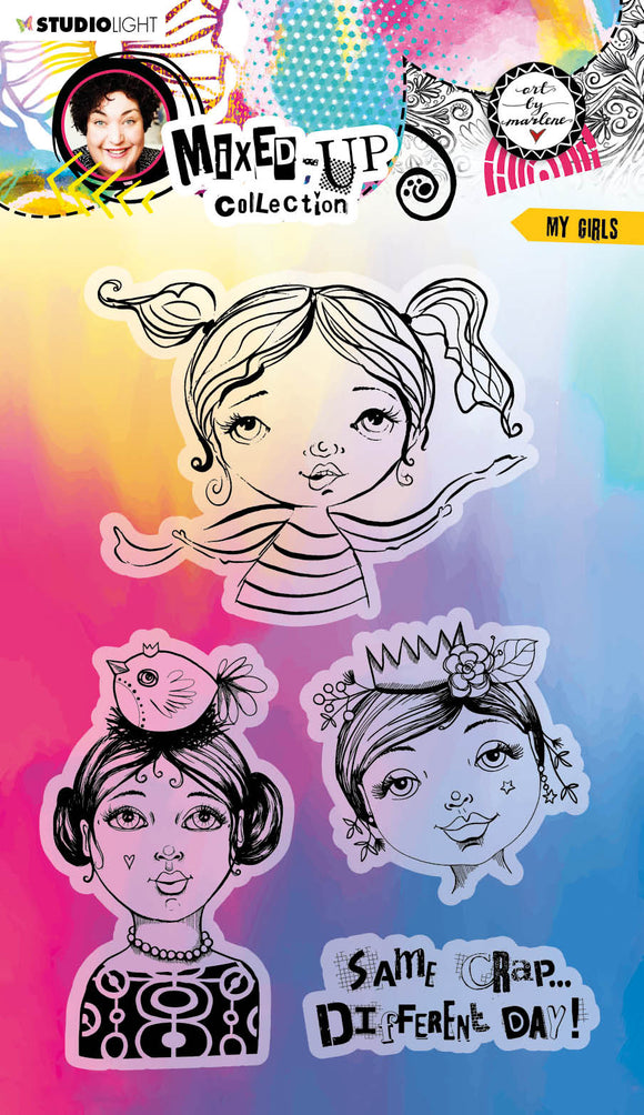 Art by Marlene MY GIRLS clear stamp set Mixed-Up Collection