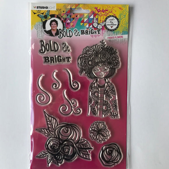 Art by Marlene FRIDA'S FLOWERS Stamp Set Bold & Beautiful ABM-BB-STAMP127