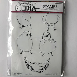 Dina Wakley Media Stamps NESTED BIRDS MDR77824