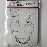 Dina Wakley Media Stamps NESTED BIRDS MDR77824