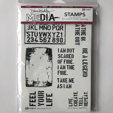 Dina Wakley Media Stamps STENCIL ALPHAS MDR77855