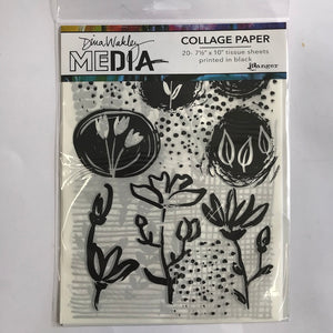 Dina Wakley Media Collage Tissue Paper 20 sheets 7.5in x 10in MDA77893 THINGS THAT GROW