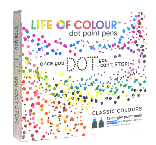Life of Colour Dot Markers Acrylic Paint Pens - Set of 12