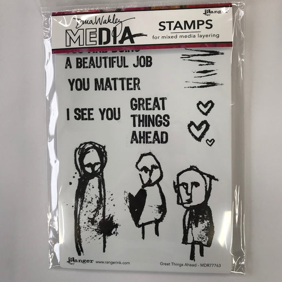 Dina Wakley Media Stamps GREAT THINGS AHEAD MDR77763