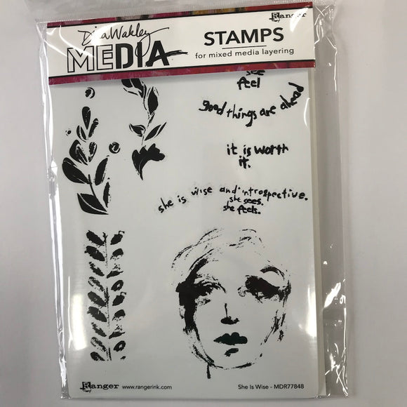 Dina Wakley Media Stamps SHE IS WISE MDR77848