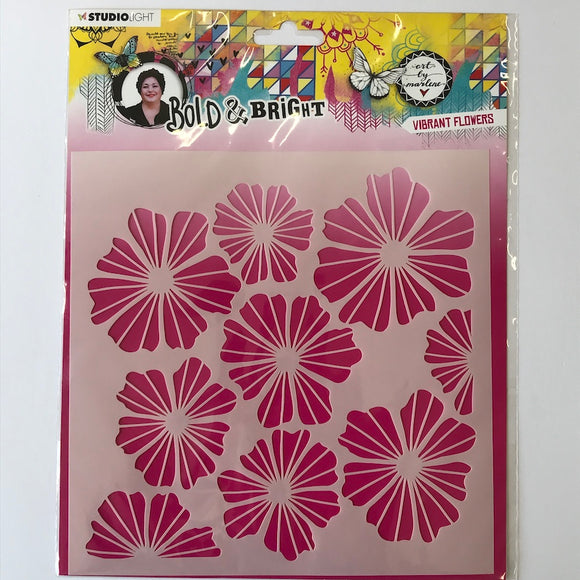 Art by Marlene Stencil VIBRANT FLOWERS ABM-BB-MASK69