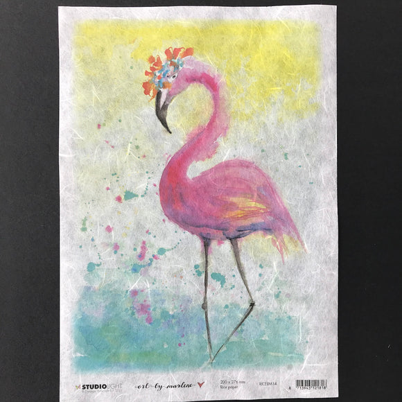 Art by Marlene Rice Flamingo RICEBM14