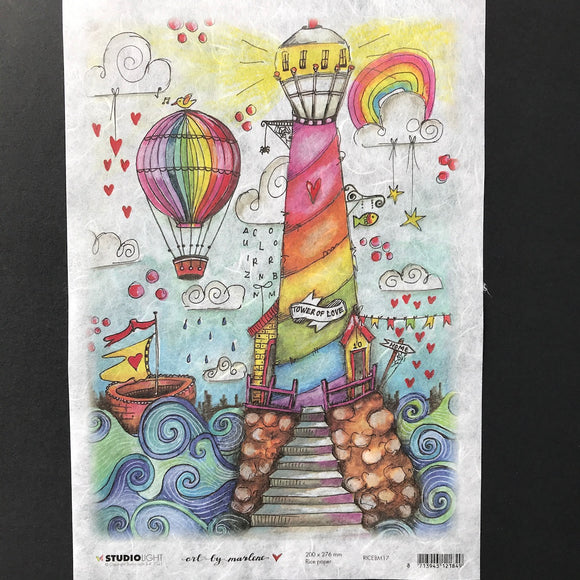 Art by Marlene Rice Paper Lighthouse & Balloon RICEBM17