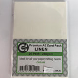 Craft4U A5 Card 20Pk Linen Cream