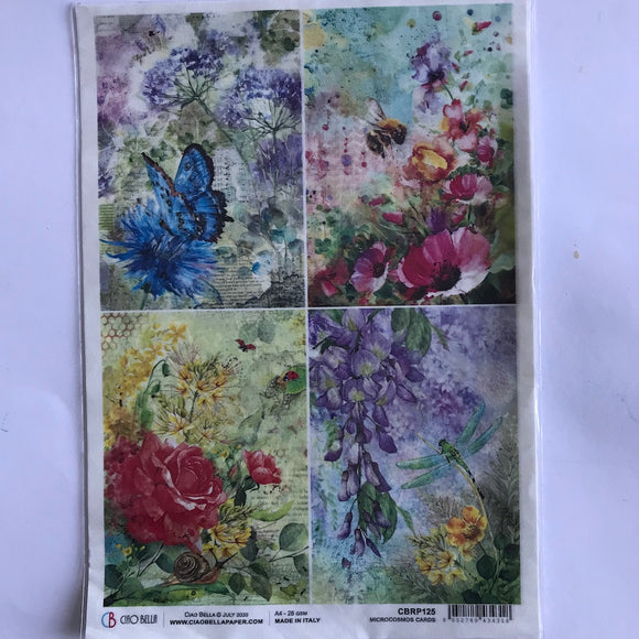 Ciao Bella A4 Rice Paper 28 gsm Microcosmos Cards CBRP125